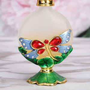 Enamel colored Beibei dragonfly glass <b>bottle</b> essential <b>oil</b> <b>bottle</b> ornament cosmetics DIY empty essential <b>oil</b> in stock - Product Image 1