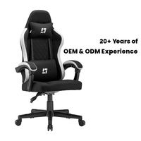 Chaise de jeu réglable ergonomique personnalisée en tissu pour l'e-sport avec accoudoirs articulés et rotation à 90° ° -135 °   Chaise de jeu inclinable