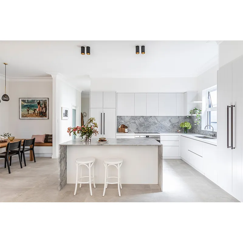 Mobili da cucina di fascia alta di lusso moderni mobili da cucina in rovere bianco moderna dispensa indipendente