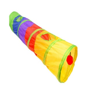 อุโมงค์แมวพับได้สีสันสดใสพร้อมลูกบอล ขายดี - Product Image 5