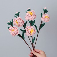 Mainan Klasik Rajutan Bunga Kamelia Buatan Tangan, Aksesoris Mainan, Grosir, Kualitas Tinggi, Mainan Rajut Gerbera, Hadiah Thanksgiving Kamelia