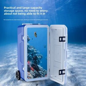 Glacière isotherme en plastique pour pêche en mer, capacité 80L, pour le stockage de poissons vivants, avec roues, réfrigérée, pour extérieur, <span class=keywords><strong>camping</strong></span> - Product Image 4
