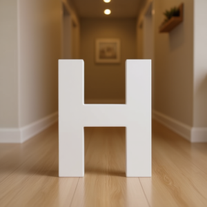 Lettera H in Legno Bianca 12 Pollici Decorazione da Parete Arredamento Casa - Product Image 3