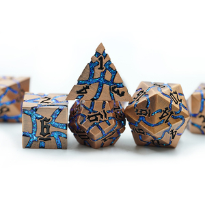 Estilo azul brillo Mica Metal alta calidad Conjunto personalizado 16mm Cooper <span class=keywords><strong>Color</strong></span> juego de dados con número negro Dnd - Product Image 5