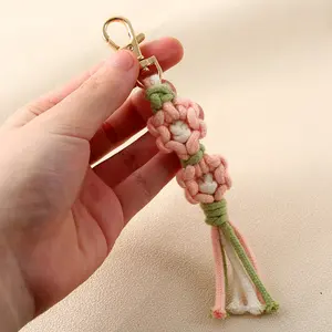 Personalized Knitted Flower Keychain Tassel Keychain Handbag Accessories Keychain