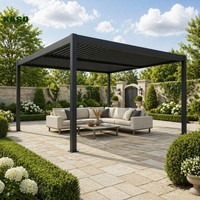 Pergola motorisée autoportante en aluminium à lames orientables, de luxe moderne, robuste, étanche, en aluminium 6063-T5, disponible en 3x3m, 3x4m, 4x4m