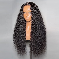 Expédition immédiate : Perruque Water Wave vietnamienne naturelle en cheveux humains, perruques Lace Front en gros, perruques frontales HD sans colle pour femmes noires