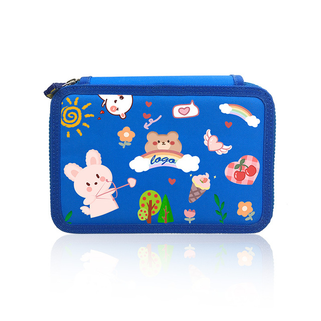 2/3/4 Layers Artist Large Capacity Handy Oxford Fabric Storage Organizer Pencil Case Zipper Canvas Pen Case Students