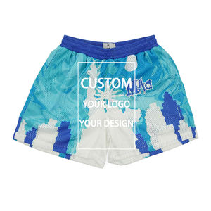 Short en maille de basket-ball de gymnastique blanc lourd en gros, short en maille de spandex de polyester de sublimation personnalisé - Product Image 1