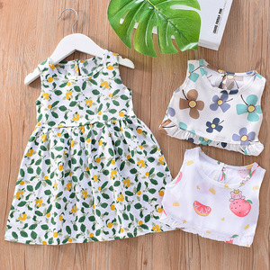 Abito Estivo per Bambine in Fibra di Viscosa, Stile Principessa Floreale, Senza Maniche, Linea A, Produzione ODM Europea - Product Image 2