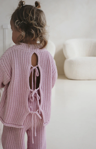 Nuovo arrivo <span class=keywords><strong>Baby</strong></span> <span class=keywords><strong>Baby</strong></span> Girls maglione 100% in maglia di cotone Set Back cravatta abiti invernali per bambini - Product Image 2