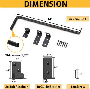 Perno de Seguridad Resistente para Puerta de Madera, Perno de Acero para Puerta de Madera y Puertas Corredizas - Product Image 6