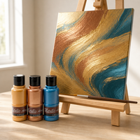 Peinture acrylique métallisée 120 ml, 20 couleurs, peinture nacrée scintillante pour toile, papier, galets, pierres, artisanat, fournitures d'art DIY