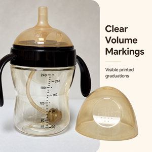 Biberon Yaya PPSU 240ml, petit arc, calibre universel, anti-coliques, tétine à débit variable, sans BPA, 0-12 mois, avec poignée - Product Image 6