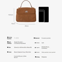 Nouvel Arrivage Sac en Cuir Véritable pour Femme, Style Coréen Niche, Polyvalent et Tendance, en Cuir de Vachette Mat, Sac Fourre-tout/Sac à Bandoulière avec Fermoir Simple