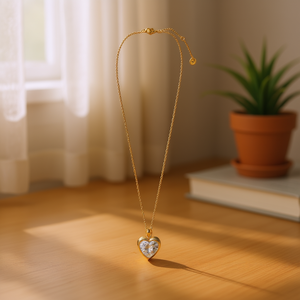 Collar con Colgante de Diamante Corazón de Tauro, Chapado en Oro, Acero Inoxidable, Estilo Clásico, Uso Diario, Joyería Unisex, Regalo - Product Image 2