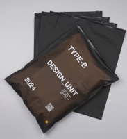 Sacs en plastique écologiques personnalisés en gros, sacs en polyéthylène noir givré avec fermeture éclair pour vêtements, t-shirts, sacs recyclés