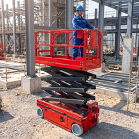 En stock, plateforme élévatrice à ciseaux électrique portable 8 m, table élévatrice à ciseaux robuste pour travaux sur chantier
