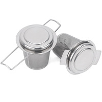 Handmatige thee-ei van roestvrij staal met deksel, herbruikbare fijnmazige zeefmand, gemakkelijk schoon te maken voor kopjes en mokken