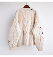Cardigan Femme en Tricot d'Hiver avec Logo Personnalisé, Veste et Manteau Tricoté à Poches Brodées