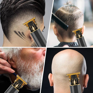 Usine en gros en acier inoxydable T lame <span class=keywords><strong>tondeuse</strong></span> à <span class=keywords><strong>barbe</strong></span> électrique avec chargement USB et affichage en anglais pour la coupe des cheveux des hommes - Product Image 4