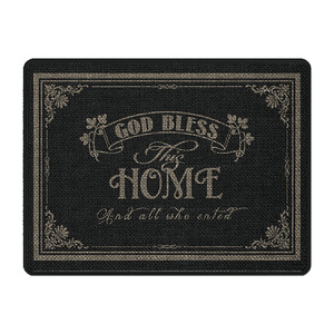 Alfombra de entrada rectangular de poliéster antideslizante con diseño de medallón para uso en interiores - Product Image 5