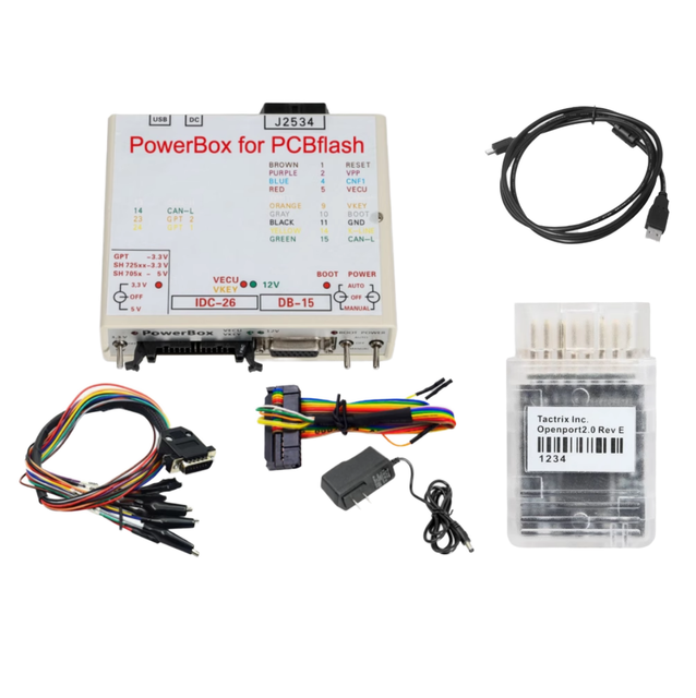Powerbox KTMFLASH JTAG ECU-Soft Programmer Via J2534 3 Modes White LED Openport 2.0 Code Reader 12V 1 Year