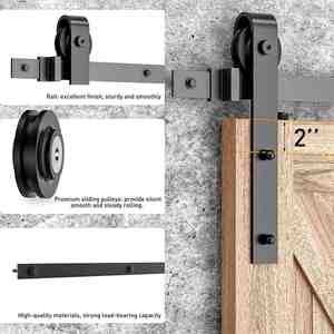 WEKIS Sistema de Rieles para Puertas Correderas de Granero de 6.6 Pies, Moderno, de Acero y Latón, para Colgar Madera, Duradero, Insonorizado, para Separar Espacios - Product Image 4