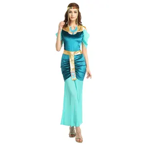 Ai cập Nữ Hoàng sexy màu xanh ăn mặc Cosplay Carnival bên trang phục halloween Bên Ai Cập Cleopatra trang phục