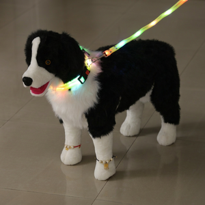 Großhandel USB-Aufladbare Hundehalsbänder Leine Leuchtend Blau PVC Wasserdicht Luxus-Hundeleine LED-Hundeleine mit Licht - Product Image 3