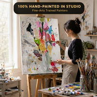 Peinture à l'huile abstraite expressionniste moderne sur toile texturée, grande taille, sans cadre, vente en gros de tableaux et d'art mural pour salon