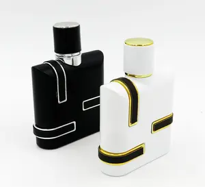 100ml High quality attractive customized rectangle glass perfume bottle for men