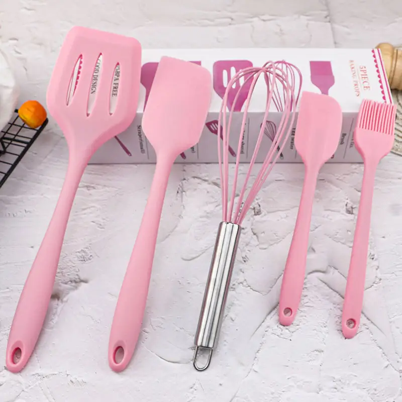 Accessori per la casa e la cucina 5 pezzi utensili da cucina in Silicone per alimenti resistenti al calore Set di spatole da cucina