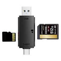 Lecteur de cartes USB C SD TF USB 3.0, lecteur de cartes mémoire double fente avec Type-C et USB-A, adaptateur de carte haute vitesse pour téléphone Android