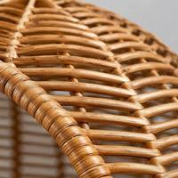 Lit suspendu pour chat en osier tressé à la main, hamac pour animaux de compagnie en rotin avec coussin en fausse fourrure, balançoire intérieure pour chats et petits animaux