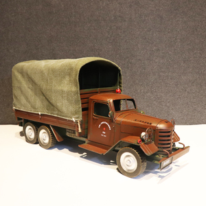 Modellino di Camion Decorativo Vintage Nostalgico Classico in Metallo, Artigianato per Casa, Bar, Loft, Decorazione Retrò in Ferro Verde Auto della Liberazione - Product Image 2