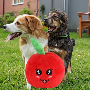 Jouets en peluche résistants pour chiens, jouets couineurs pour animaux de compagnie en forme de <span class=keywords><strong>pommes</strong></span> rouges et vertes, style interactif et adorable, fabriqués de manière durable - Product Image 1