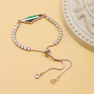 Pulseras de Apoyo a Gaza Personalizadas al por Mayor, Cadena de Acero Inoxidable y Cuentas de Zirconia Esmaltada, Joyería de la Libertad para Hombres y Mujeres - Product Image 3