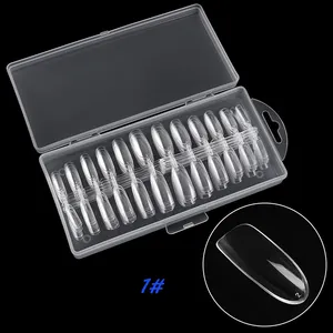 240Pcs Faux Ongle Clear ABS Nail Tips Natural Half Cover False Nails with Case for Salons DIY Nail Art 6 Designs