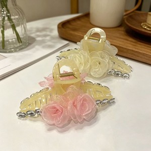 Nuevo Clip para el Cabello con Diseño Floral 2026 para Mujer, Clip de Alta Gama con Perlas y Diamantes de Imitación, Horquilla para Moño, Clip de Tiburón para la Parte Trasera de la Cabeza - Product Image 3