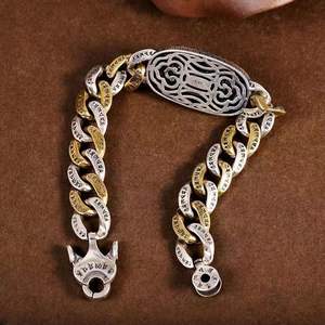 Pulsera de Turquesa Popular con Seis Caracteres de Palabras Verdaderas y Nueve Ojos Tianzhu, Pulsera Masculina de Moda, Estilo Hip Hop Personalizado - Product Image 5