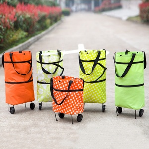 Sac de courses pliable écologique personnalisé, chariot à roulettes portable léger, chariot à main, sac de courses - Product Image 6