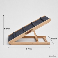 Rampe pour chien pour lit et canapé, portable, avec structure en bois, tapis antidérapant à nervures, support réglable, conception pliable facile, accès pour chiot à domicile