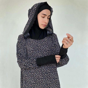 Modello 2023 di Tendenza: Abito Hijab in Viscosa per Donne e Ragazze Musulmane, Vestito Floreale con Doppio Cappuccio, Abaya Dubai, Indumento da Preghiera, Abbigliamento Islamico - Product Image 2