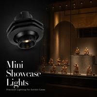 Lampu Aksen Gimbal Minimalis Mewah untuk Kabinet/Plafon dengan Lubang Potong 45mm, Lampu Aluminium Zoomable 1W/3W untuk Museum