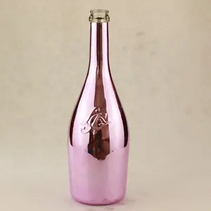 电镀粉红色香槟 75cl 玻璃批发金 Champagne 瓶