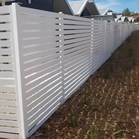 Clôture de jardin en alliage d'aluminium WishOutdoor avec écran d'intimité, hauteur de 6 pieds, design moderne pour la sécurité de la maison et les espaces extérieurs