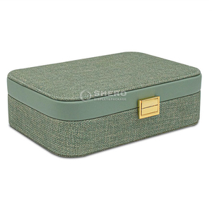 Custom Logo Linen jewelry <b>box</b> <b>Ring</b> <b>Box</b> Earring Bracelet Necklace Luxury Jewelry <b>Box</b> Packaging - Product Image 3
