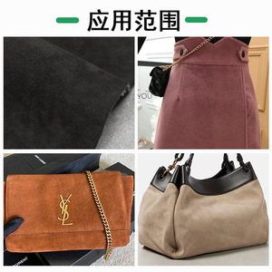 ผ้าหนังกลับ PU คุณภาพสูง ทอแบบปัดเงา สำหรับรองเท้าและกระเป๋า สีพื้น - Product Image 3