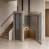 Ascenseur hydraulique en forme de L, semi-cabine, semi-enclos, pour villa, plateforme élévatrice résidentielle, pour projet de rénovation de maison privée